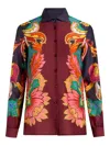 Etro Hemd Mit Floralem Maxi-tuchdruck In Red