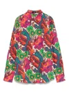 Etro Floral Long-sleeve Cotton Button-down Shirt In Red