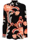 Etro Printed Silk Crêpe De Chine Blouse In Schwarz