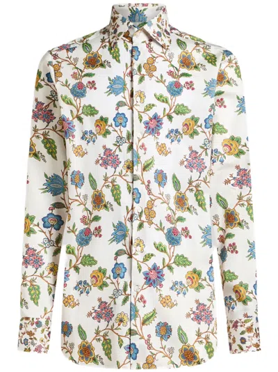 Etro Floral-print Shirt In White