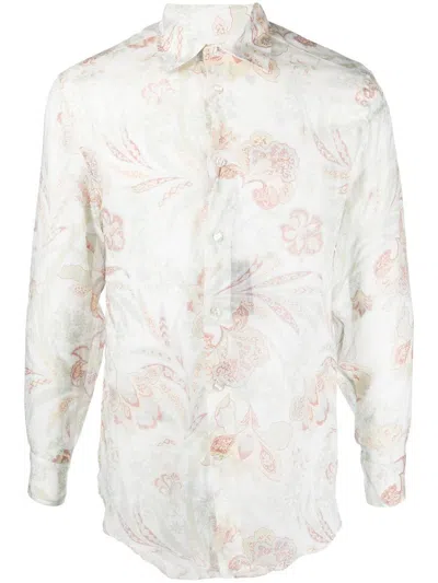 Etro Floral Print Shirt In White