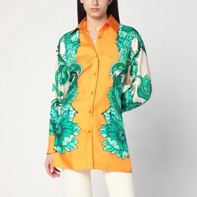 Etro Floral Print Shirt With Knotted Detail In Animal Print