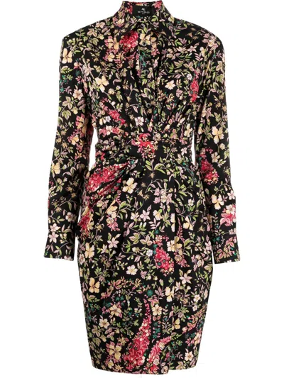 Etro Floral-print Shirtdress In Black