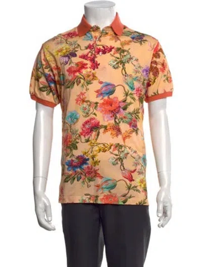 Pre-owned Etro Floral Print Short Sleeve Shirt W/ Tags In Orange