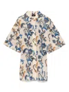 Etro Floral-print Short Sleeved Cotton Shirt