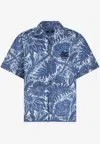 Etro Floral Print Short-sleeved Shirt In Blue