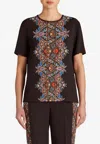 Etro Floral Paisley Printed Top In Black