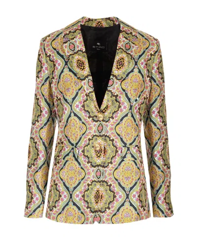 ETRO ETRO SINGLE BREASTED PRINTED BLAZER