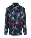 Etro Floral Print Silk Shirt In Black