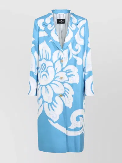ETRO FLORAL PRINT SILK CABAN
