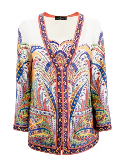 Etro Floral-print Silk Jacket In Fantasia
