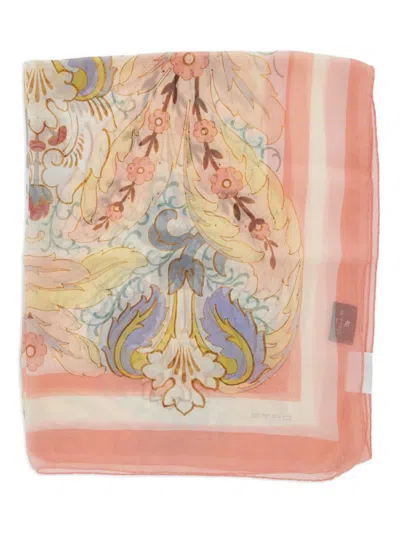 ETRO FLORAL-PRINT SILK SCARF
