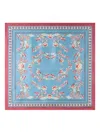 Etro Silk Scarf With Placed Print In Blue