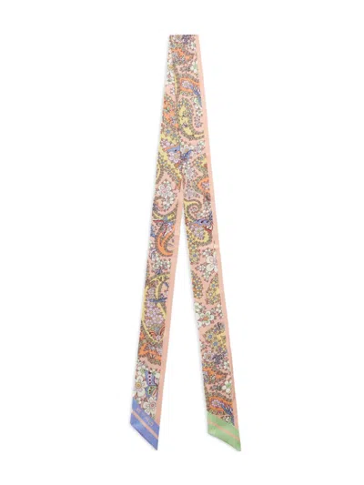 Etro Floral-print Silk Scarf In Pink