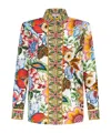 Etro Tree Of Life Long-sleeve Floral Silk Shirt In Multicolor