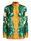 Etro Women's Floral Print Shirt With Knotted Detail | Size 42 | Wria005699sp1e7 In Yellow