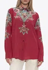 Etro Camicia In Crepe Porpora  Donna In Red