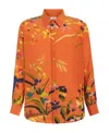 Etro Floral-print Silk Shirt In Red