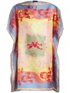 Etro Summer Silk Twill Top In Blue