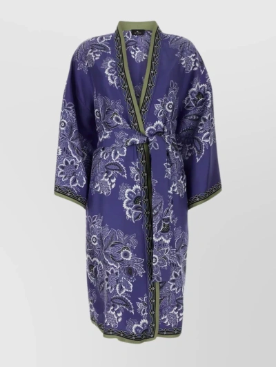 ETRO FLORAL PRINT SILK TWILL KIMONO