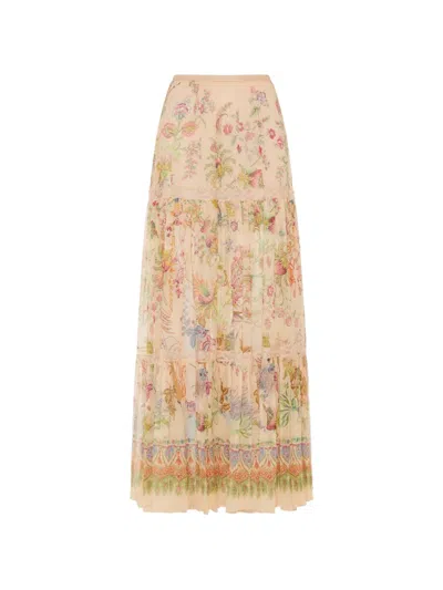 Etro Floral Print Skirt In Multi