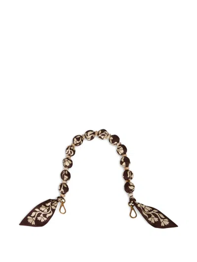 Etro Floral-print Sphere Bag Strap In Brown