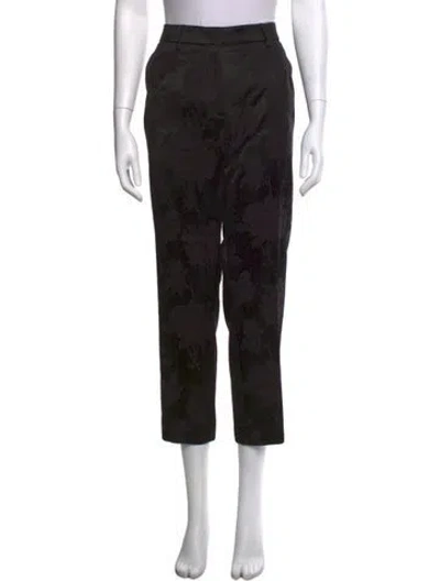 Pre-owned Etro Floral Print Straight Leg Pants In Black