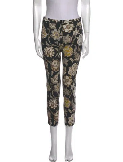 Pre-owned Etro Floral Print Straight Leg Pants In Blue
