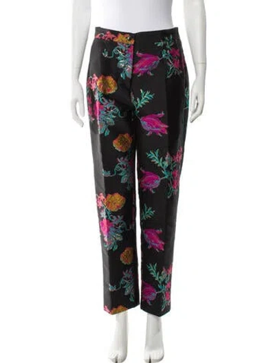 Pre-owned Etro Floral Print Straight Leg Pants In Multi