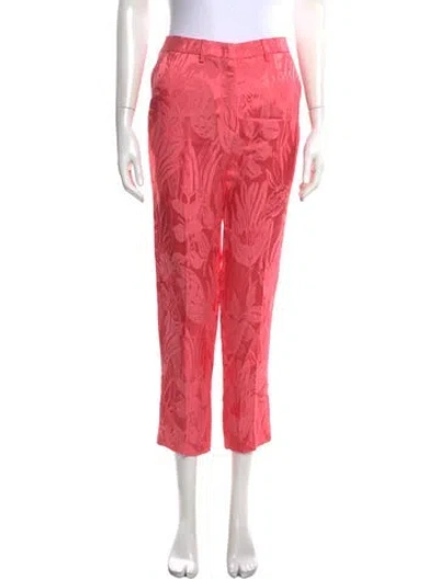 Pre-owned Etro Floral Print Straight Leg Pants In Pink