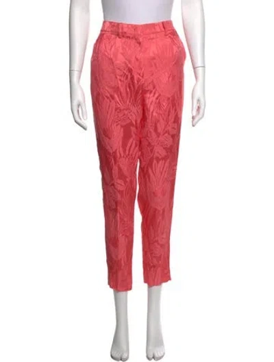 Pre-owned Etro Floral Print Straight Leg Pants In Pink