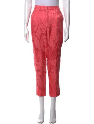 Pre-owned Etro Floral Print Straight Leg Pants In Pink