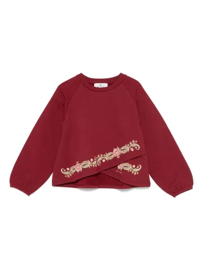 Etro Kids' Floral-print Sweatshirt In Red