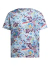 Etro Floral Print Short Sleeve Round Neck T-shirt In Blue