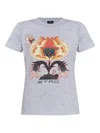 Etro Floral-print T-shirt In Gray