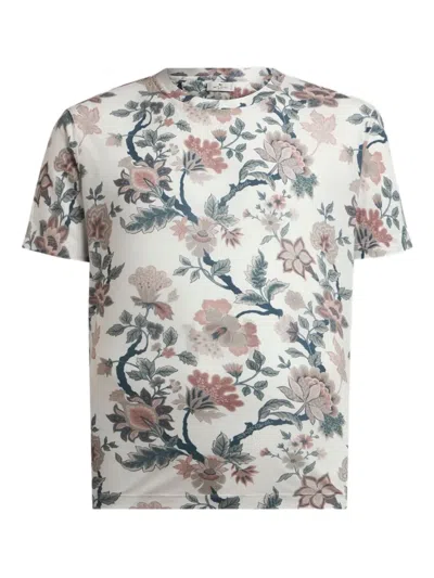 Etro T-shirt With Floral Print In Multi