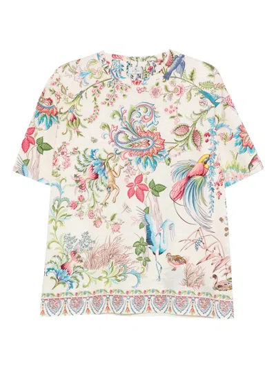 Etro Floral-print T-shirt In Multi