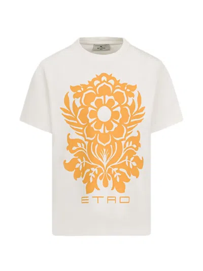 Etro Kids' Floral-print T-shirt In White