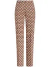 Etro Floral-print Tailored Trousers In Brown