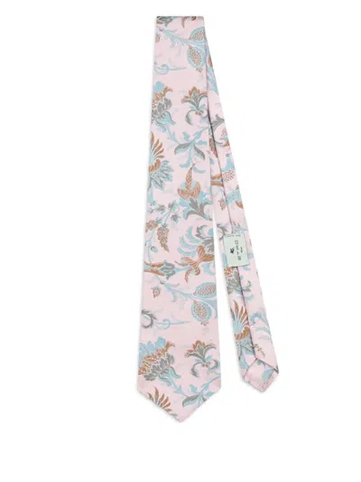 Etro Floral-print Tie In Pink