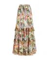 Etro Floral-print Tiered Silk Skirt In Multicolor