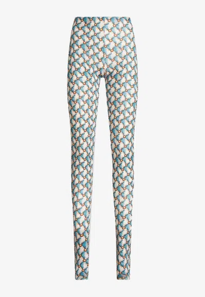 Etro Floral Print Tights In Multicolor