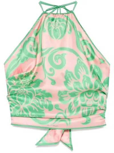 Etro Floral-print Top In Multicolour