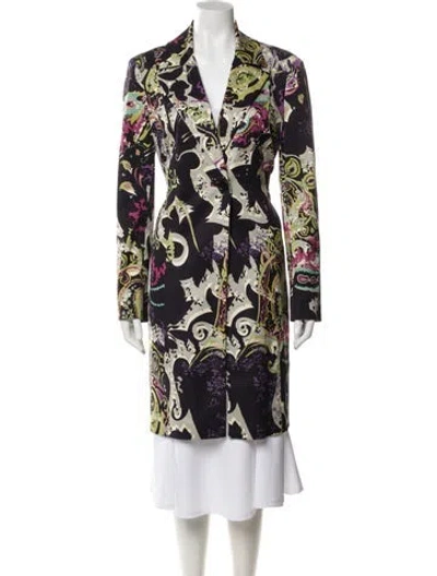 Pre-owned Etro Floral Print Trench Coat In Multi