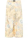 Etro Printed Silk Wide-leg Pants In 黄色