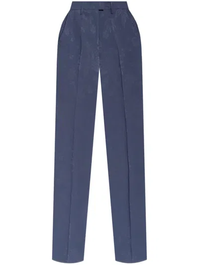 Etro Floral-print Trousers In Blue