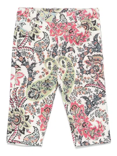 Etro Babies' Floral-print Trousers In Cream