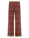 Etro Printed High-rise Trousers In Red