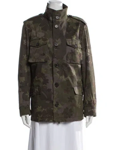 Pre-owned Etro Floral Print Utility Jacket In Green