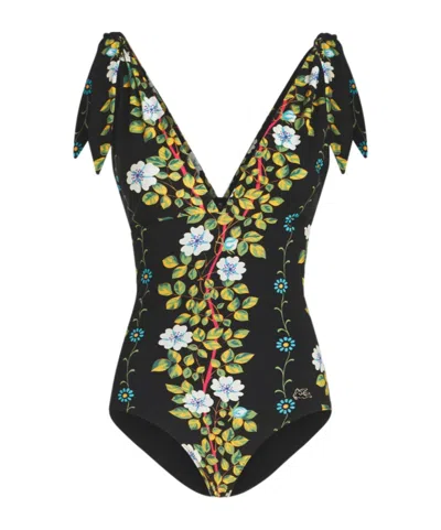 Etro Floral Printed One-piece Swimsuit In Multi